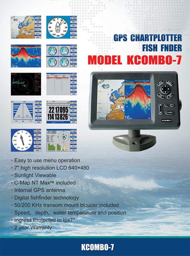 Kcombo-7 7inch ONWA GPS Plotte - Fish Finder Transducer recension och pris
