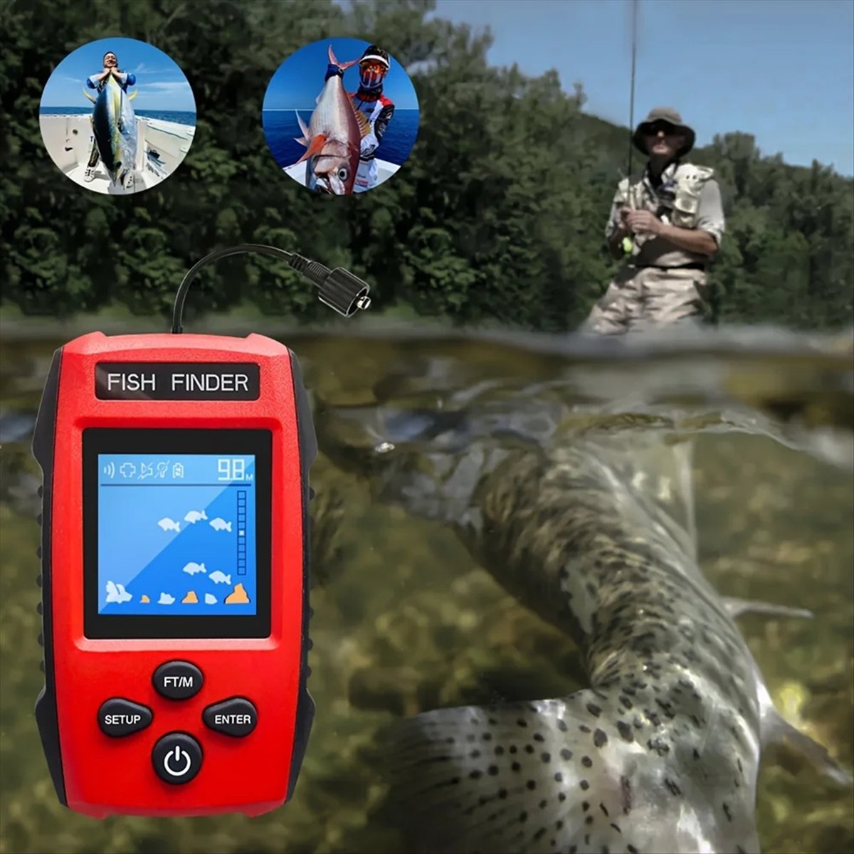 Color LCD Fish Finder Wired So - Fish Finder Transducer recension och pris